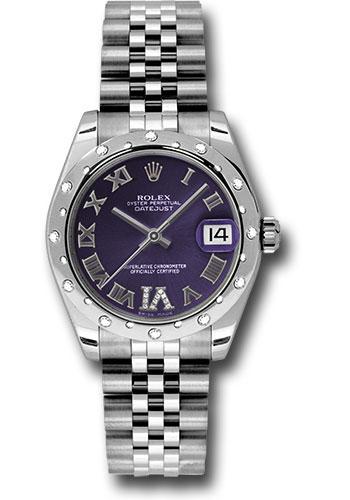 Rolex Datejust 178344 Steel and White Gold 31 24 Diamond Bezel - Purple Diamond Roman Vi Roman Dial - Jubilee Bracelet - pudrj Main image