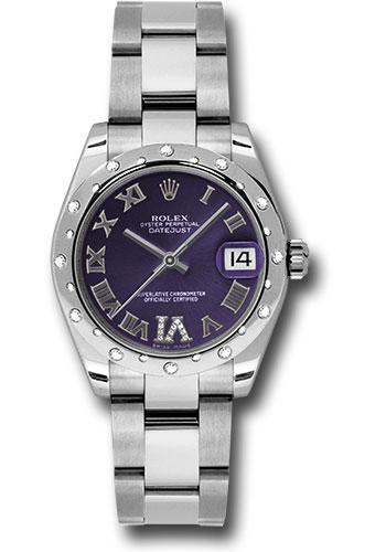 Rolex Datejust 178344 Steel and White Gold 31 24 Diamond Bezel - Purple Diamond Roman Vi Roman Dial - Oyster Bracelet - pudro Main image