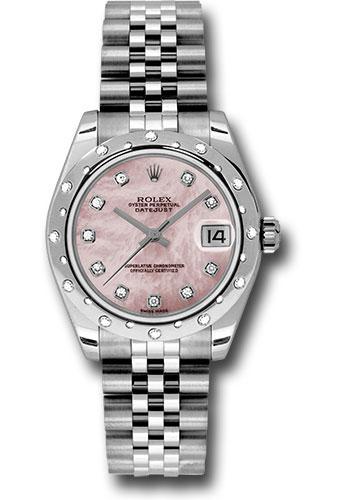 Rolex Datejust 178344 Steel and White Gold 31 24 Diamond Bezel - Pink Mother-Of-Pearl Diamond Dial - Jubilee Bracelet - pmdj Main image