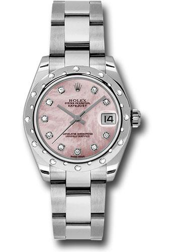 Rolex Datejust 178344 Steel and White Gold 31 24 Diamond Bezel - Pink Mother-Of-Pearl Diamond Dial - Oyster Bracelet - pmdo Main image