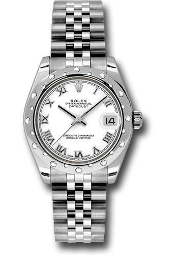 Rolex Datejust 178344 Steel and White Gold 31 24 Diamond Bezel - White Roman Dial - Jubilee Bracelet - wrj