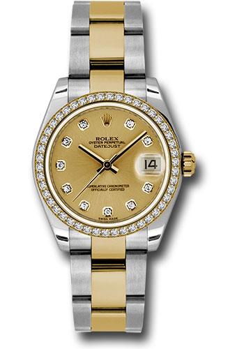 Rolex Datejust 178383 Steel and Yellow Gold 31 46 Diamond Bezel - Champagne Diamond Dial - Oyster Bracelet - chdo Main image