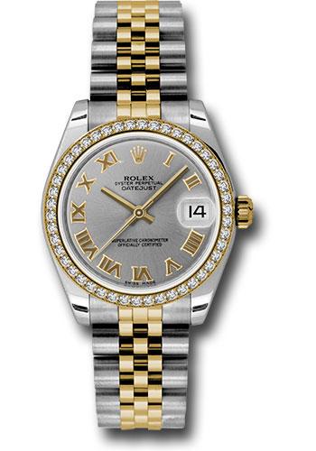 Rolex Datejust 178383 Steel and Yellow Gold 31 46 Diamond Bezel - Grey Roman Dial - Jubilee Bracelet - grj Main image