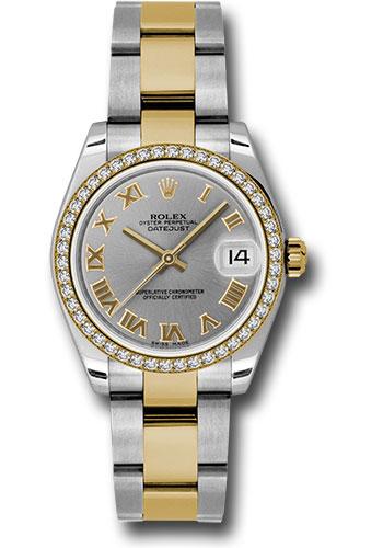 Rolex Datejust 178383 Steel and Yellow Gold 31 46 Diamond Bezel - Grey Roman Dial - Oyster Bracelet - gro Main image
