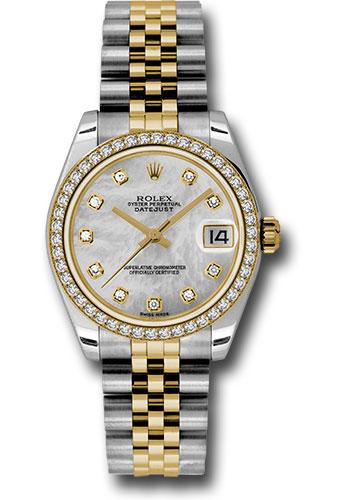 Rolex Datejust 178383 Steel and Yellow Gold 31 46 Diamond Bezel - Mother-Of-Pearl Diamond Dial - Jubilee Bracelet - mdj