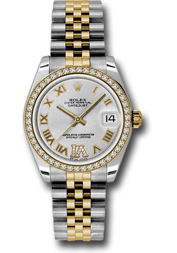 Rolex Datejust 178383 Steel and Yellow Gold 31 46 Diamond Bezel - Silver Diamond Roman Vi Roman Dial - Jubilee Bracelet - sdrj Main image