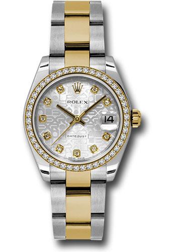 Rolex Datejust 178383 Steel and Yellow Gold 31 46 Diamond Bezel - Silver Jubilee Diamond Dial - Oyster Bracelet - sjdo