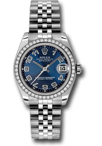 Rolex Datejust 178384 Steel and White Gold 31 46 Diamond Bezel - Blue Concentric Circle Arabic Dial - Jubilee Bracelet - blcaj Main image