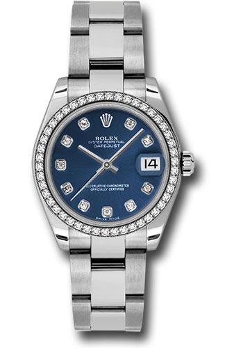 Rolex Datejust 178384 Steel and White Gold 31 46 Diamond Bezel - Blue Diamond Dial - Oyster Bracelet - bldo Main image