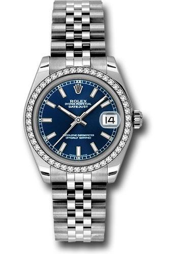 Rolex Datejust 178384 Steel and White Gold 31 46 Diamond Bezel - Blue Index Dial - Jubilee Bracelet - blij Main image