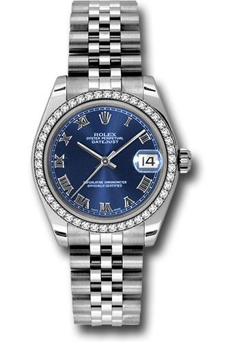 Rolex Datejust 178384 Steel and White Gold 31 46 Diamond Bezel - Blue Roman Dial - Jubilee Bracelet - blrj Main image