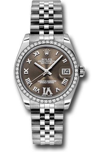 Rolex Datejust 178384 Steel and White Gold 31 46 Diamond Bezel - Bronze Diamond Roman Vi Roman Dial - Jubilee Bracelet - brdrj Main image