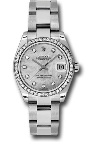 Rolex Datejust 178384 Steel and White Gold 31 46 Diamond Bezel - Mother-Of-Pearl Diamond Dial - Oyster Bracelet - mdo Main image