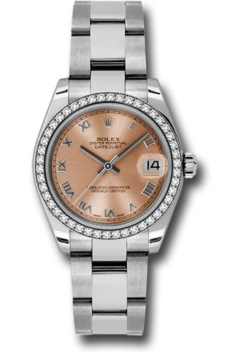 Rolex Datejust 178384 Steel and White Gold 31 46 Diamond Bezel - Pink Roman Dial - Oyster Bracelet - pro Main image
