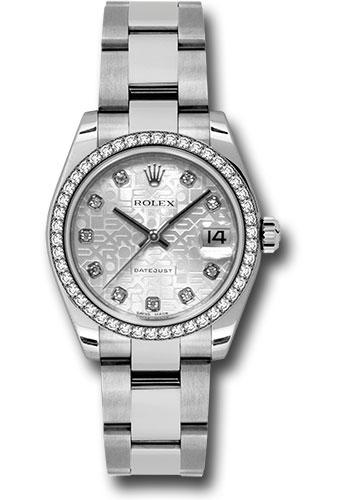 Rolex Datejust 178384 Steel and White Gold 31 46 Diamond Bezel - Silver Jubilee Diamond Dial - Oyster Bracelet - sjdo