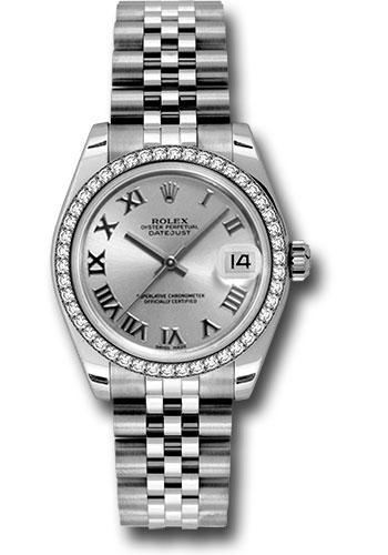 Rolex Datejust 178384 Steel and White Gold 31 46 Diamond Bezel - Silver Roman Dial - Jubilee Bracelet - srj Main image