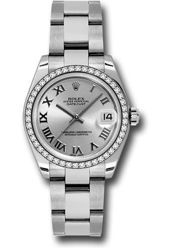 Rolex Datejust 178384 Steel and White Gold 31 46 Diamond Bezel - Silver Roman Dial - Oyster Bracelet - sro Main image