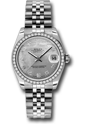 Rolex Datejust 178384 Steel and White Gold 31 46 Diamond Bezel - White Goldust Mother-Of-Pearl Arabic Dial - Jubilee Bracelet - wgdmdaj Main image