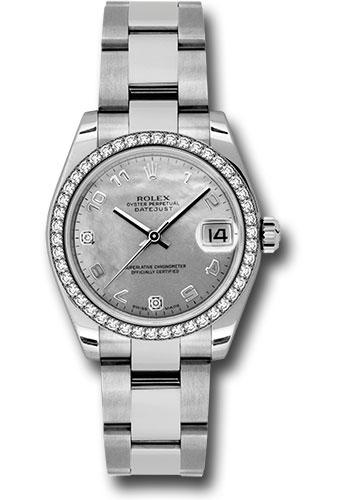 Rolex Datejust 178384 Steel and White Gold 31 46 Diamond Bezel - White Goldust Mother-Of-Pearl Arabic Dial - Oyster Bracelet - wgdmdao Main image