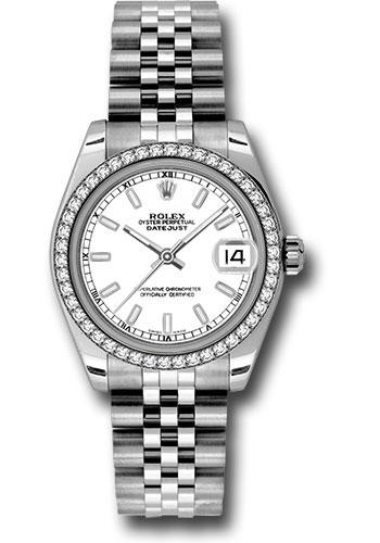Rolex Datejust 178384 Steel and White Gold 31 46 Diamond Bezel - White Index Dial - Jubilee Bracelet - wij Main image