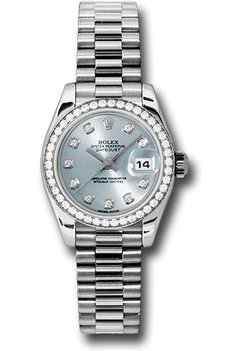 Rolex Lady-Datejust 179136 Platinum 26 42 Diamond Bezel - Ice Blue Diamond Dial - President Bracelet - ibdp Main image