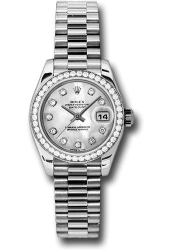 Rolex Lady-Datejust 179136 Platinum 26 42 Diamond Bezel - Mother-Of-Pearl Diamond Dial - President Bracelet - mdp Main image