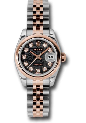 Rolex Lady-Datejust 179161 Steel and Everose Gold Rolesor Lady Datejust 26 Domed Bezel - Black Jubilee Diamond Dial - Jubilee Bracelet - bkjdj Main image