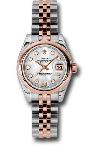 Rolex Lady-Datejust 179161 Steel and Everose Gold Rolesor Lady Datejust 26 Domed Bezel - Mother-Of-Pearl Diamond Dial - Jubilee Bracelet - mdj