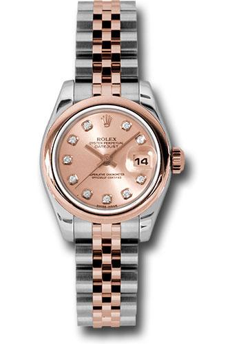 Rolex Lady-Datejust 179161 Steel and Everose Gold Rolesor Lady Datejust 26 Domed Bezel - Pink Champagne Diamond Dial - Jubilee Bracelet - pdj
