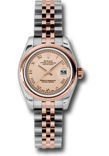 Rolex Lady-Datejust 179161 Steel and Everose Gold Rolesor Lady Datejust 26 Domed Bezel - Pink Champagne Roman Dial - Jubilee Bracelet - prj