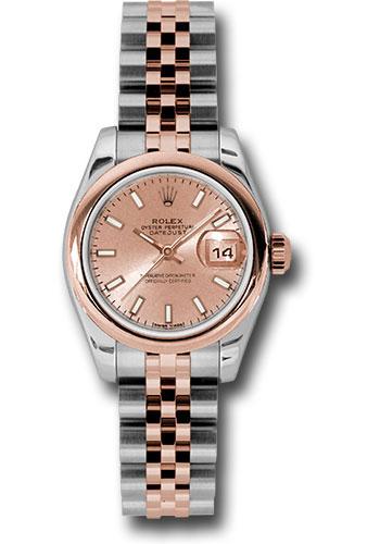 Rolex Lady-Datejust 179161 Steel and Everose Gold Rolesor Lady Datejust 26 Domed Bezel - Pink Index Dial - Jubilee Bracelet - psj