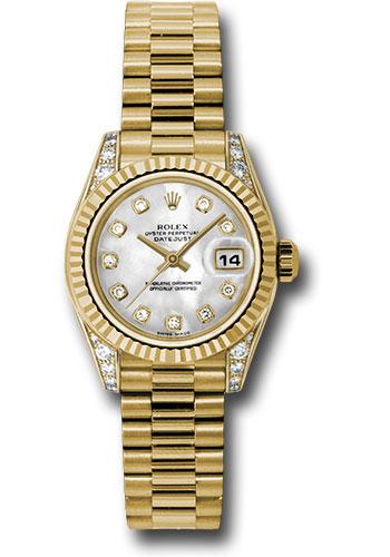 Rolex Lady-Datejust 179238 Yellow Gold 26 Fluted Bezel - Mother-Of-Pearl Diamond Dial - President Bracelet - mdp Main image