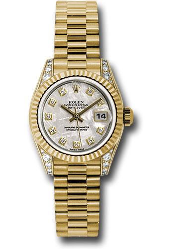 Rolex Lady-Datejust 179238 Yellow Gold 26 Fluted Bezel - Meteorite Diamond Dial - President Bracelet - mtdp Main image