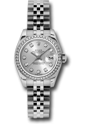 Rolex Lady-Datejust 179384 Steel and White Gold Lady Datejust 26 46 Diamond Bezel - Silver Diamond Dial - Jubilee Bracelet - sdj Main image