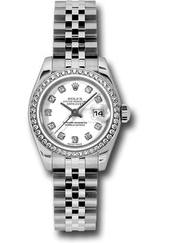 Rolex Lady-Datejust 179384 Steel and White Gold 26 46 Diamond Bezel - White Diamond Dial - Jubilee Bracelet - wdj