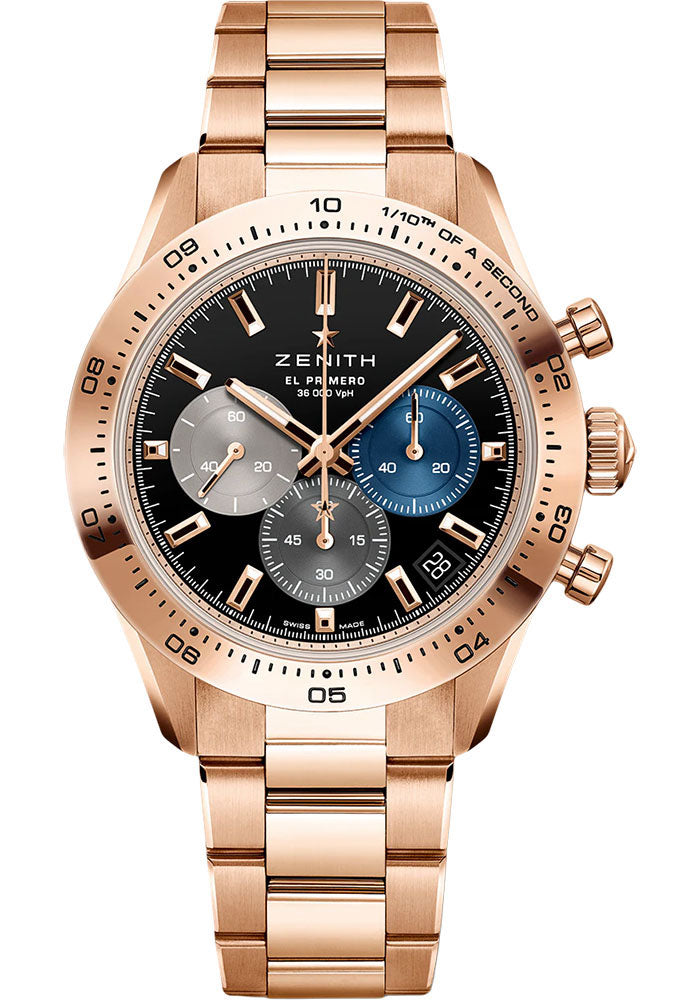 Zenith 18.3101.3600/21.M3100 Chronomaster Sport 41mm Gold Case - Black Dial - Gold Bracelet Main image