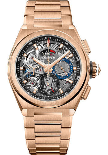 Zenith 18.9000.9004/71.M9000 Defy El Primero 21 Rose Gold - Openworked Dial - Rose Gold Bracelet Main image