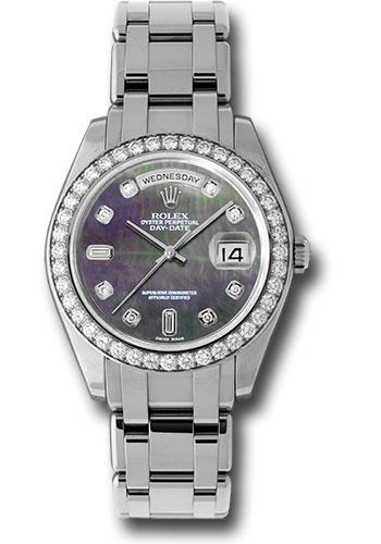 Rolex Day-Date 18946 Platinum Special Edition 39 40 Diamond Bezel - Dark Mother-Of-Pearl Diamond Dial - dkmd Main image