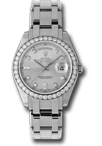 Rolex Day-Date 18946 Platinum Special Edition 39 40 Diamond Bezel - Grey Diamond Dial - gd Main image
