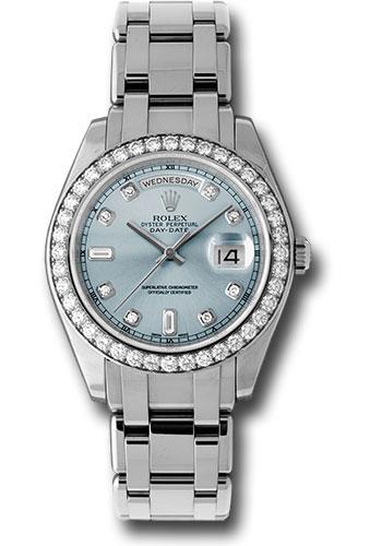 Rolex Day-Date 18946 Platinum Special Edition 39 40 Diamond Bezel - Glacier Blue Diamond Dial - glad Main image