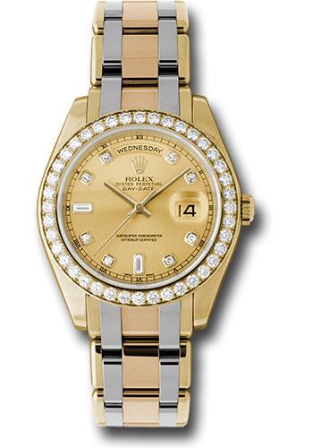 Rolex Day-Date 18948TRI Yellow Gold Special Edition 39 40 Diamond Bezel - Champagne Diamond Dial - chd