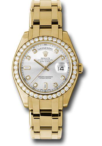 Rolex Day-Date 18948 Yellow Gold Special Edition 39 40 Diamond Bezel - Silver Diamond Dial - sd