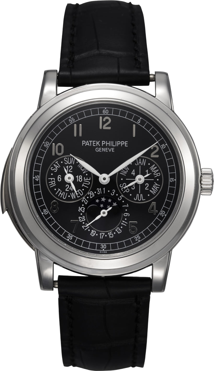 Patek Philippe Grand Complications 5074P-001 Day-Date Annual Calendar Moon Phase Black Arabic Platinum Automatic - 42mm