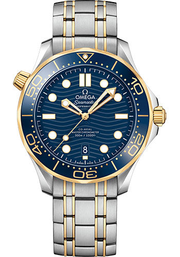 Omega Seamaster 210.20.42.20.03.001 Diver 300M Co-Axial Master Chronometer 42mm Steel And Yellow Gold Case - Unidirectional Bezel - Blue Ceramic Dial