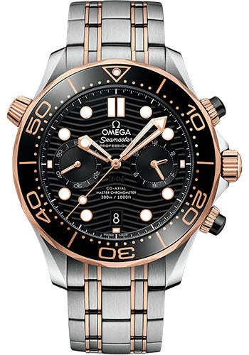 Omega Seamaster 210.20.44.51.01.001 Diver 300M Omega Co-Axial Master Chronometer Chronograph - 44mm Sedna Gold Case - Black Dial - Steel And Sedna Gold Bracelet Main image