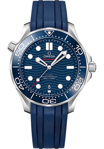 Omega Seamaster 210.32.42.20.03.001 Diver 300M Co-Axial Master Chronometer 42mm Steel Case - Unidirectional Bezel - Blue Ceramic Dial - Blue Rubber Strap Main image