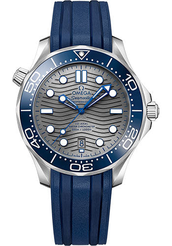 Omega Seamaster 210.32.42.20.06.001 Diver 300M Co-Axial Master Chronometer 42mm Steel Case - Unidirectional Bezel - Pvd Chrome Colour Ceramic Dial - Blue Rubber Strap Main image