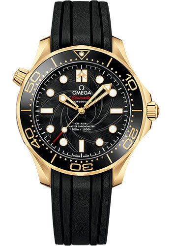 Omega Seamaster 210.62.42.20.01.001 Diver 300M Omega Co-Axial Master Chronometer "James Bond" Limited Edition Set - 42mm Yellow Gold Case - Black Dial - Black Rubber Strap Limited Edition of 257 Main image
