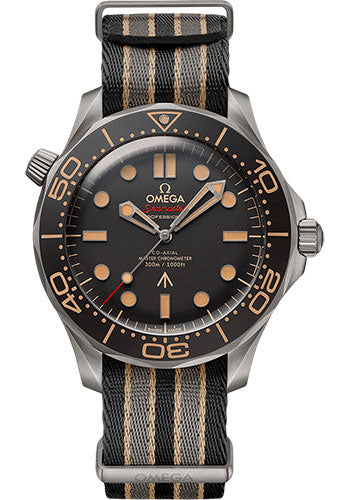 Omega Seamaster 210.92.42.20.01.001 Diver 300M Omega Co-Axial Master Chronometer 007 Edition - 42mm Titanium Case - Brown Dial - Striped Nato Strap Main image