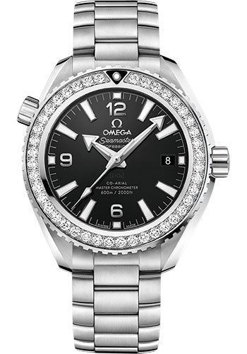 Omega 215.15.40.20.01.001 Planet Ocean 600M Co-Axial Master Chronometer 39.5mm Steel Case - Unidirectional Diamond Bezel - Black Dial